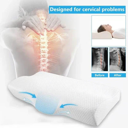Contoured Orthopedic Memory Foam Pillow for Neck Pain